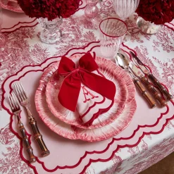 Personalised Red Velvet Napkin Bow|Mrs. Alice Clearance