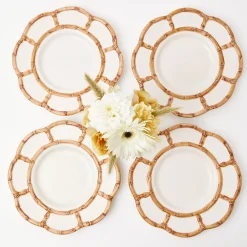 Petal Bamboo Ceramic Dinner Plate (Set Of 4)|Mrs. Alice Online