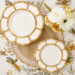 Petal Bamboo Ceramic Dinner Plate (Set Of 4)|Mrs. Alice Online