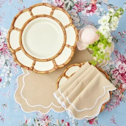 Petal Bamboo Ceramic Dinner & Starter Plates (Set Of 8)|Mrs. Alice Discount