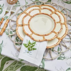 Petal Bamboo Ceramic Dinner & Starter Plates (Set Of 8)|Mrs. Alice Discount