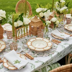 Petal Bamboo Ceramic Dinner & Starter Plates (Set Of 8)|Mrs. Alice Discount