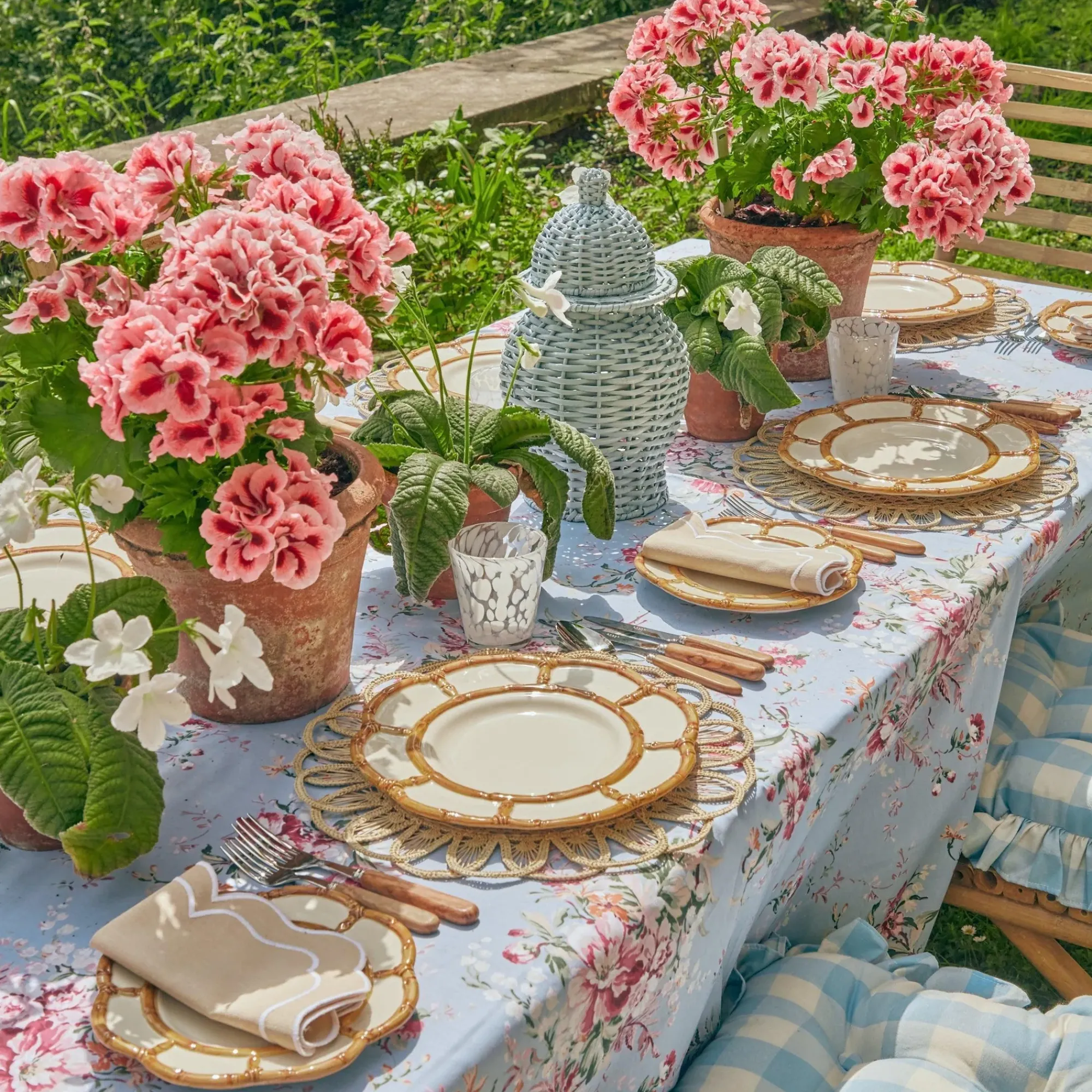 Petal Bamboo Ceramic Dinner & Starter Plates (Set Of 8)|Mrs. Alice Best