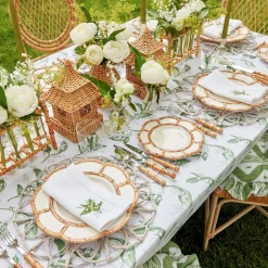 Petal Bamboo Ceramic Dinner & Starter Plates (Set Of 8)|Mrs. Alice Best