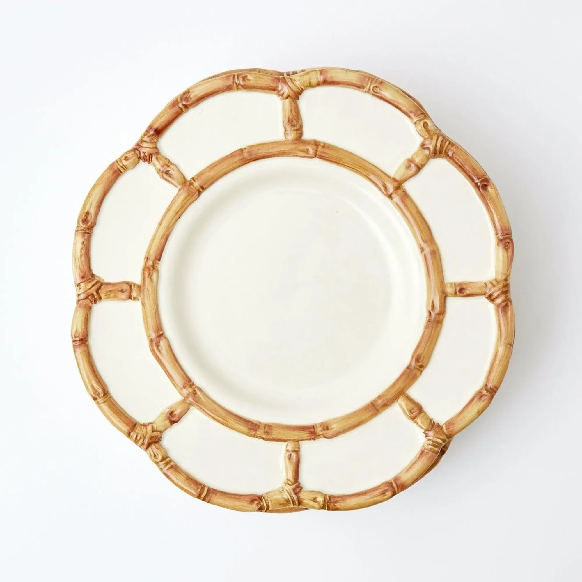 Petal Bamboo Ceramic Dinner & Starter Plates (Set Of 8)|Mrs. Alice Best