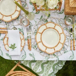 Petal Bamboo Ceramic Dinner Plate (Set Of 4)|Mrs. Alice