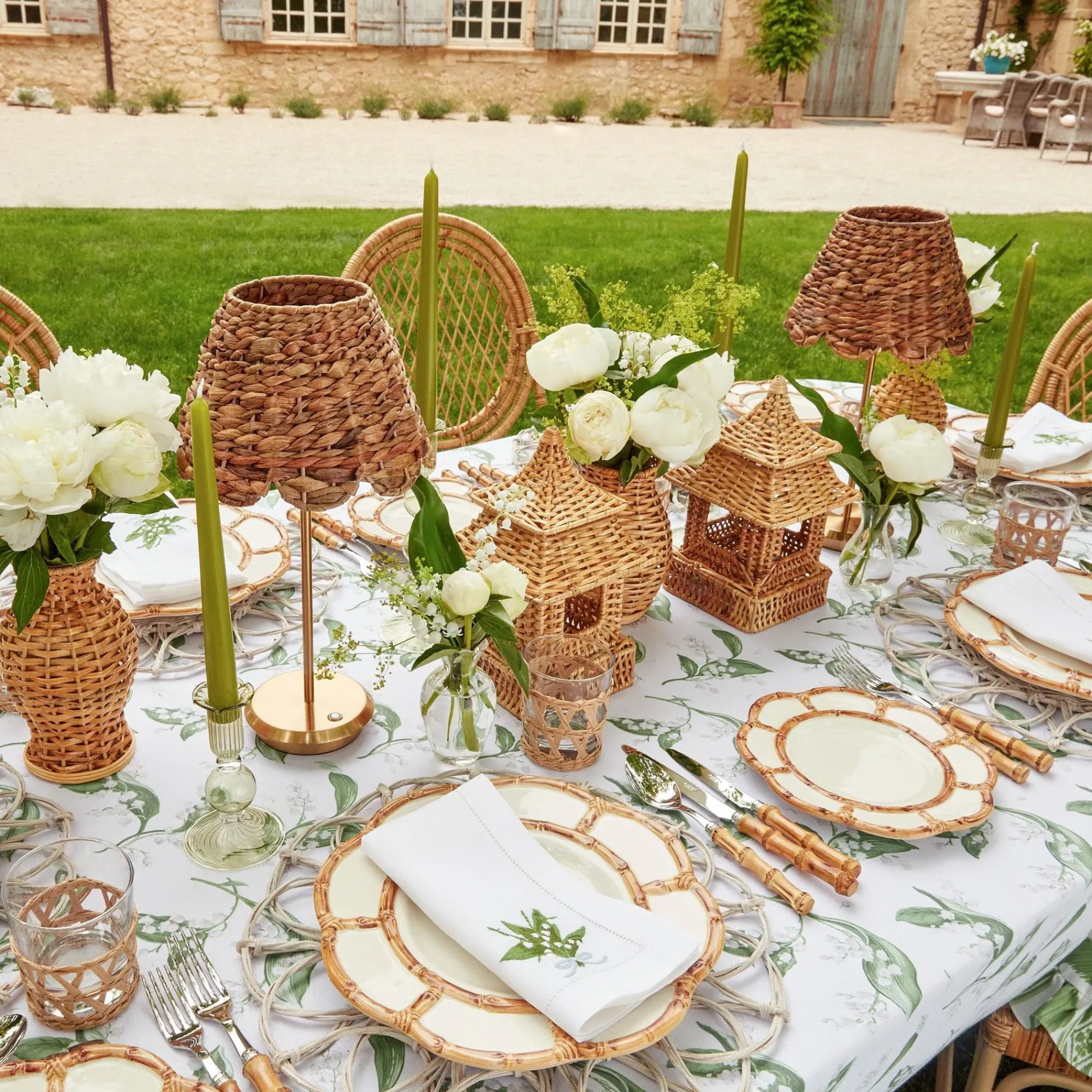 Petal Bamboo Ceramic Dinner Plate (Set Of 4)|Mrs. Alice