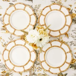 Petal Bamboo Ceramic Dinner & Starter Plates (Set Of 8)|Mrs. Alice Sale