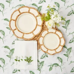 Petal Bamboo Ceramic Dinner & Starter Plates (Set Of 8)|Mrs. Alice Sale
