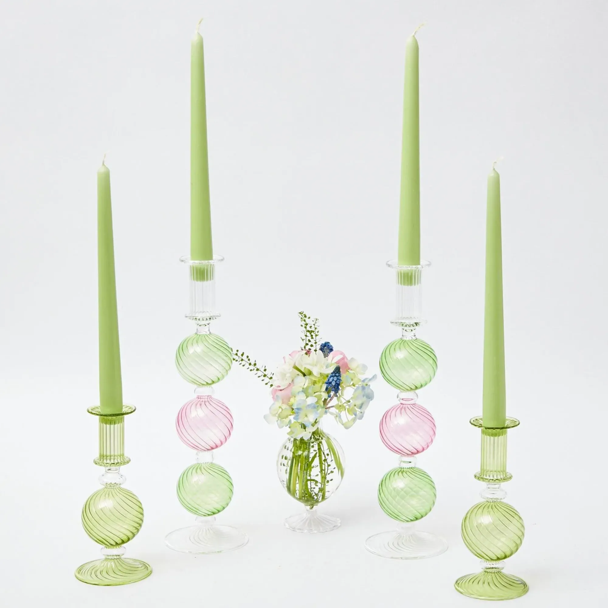 Pink & Green Camille Candle Set (Green Candles)|Mrs. Alice Online