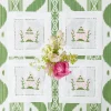 Pink & Green Pagoda Cocktail Napkins (Set Of 4)|Mrs. Alice