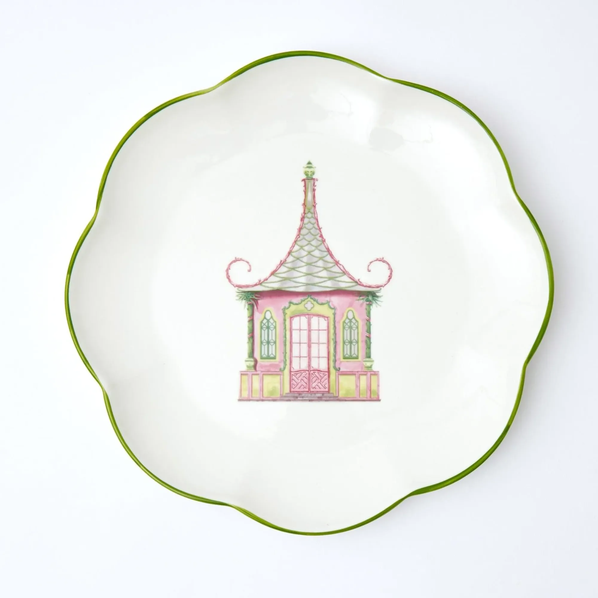 Pink & Green Pagoda Dinner Plate (Set Of 4)|Mrs. Alice Outlet