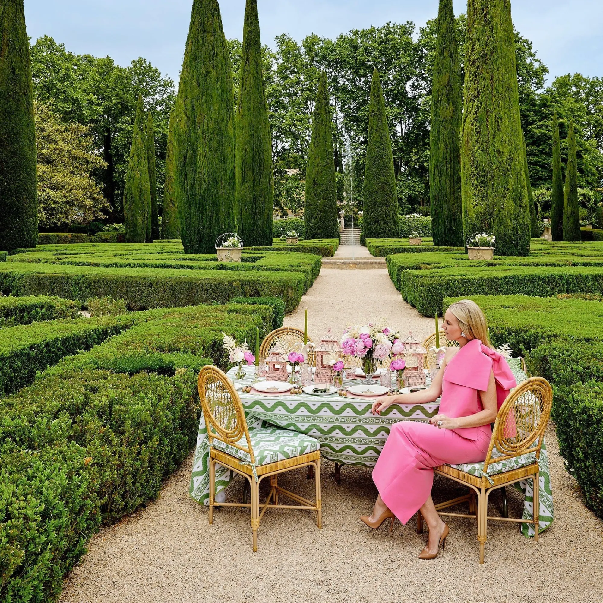 Pink & Green Pagoda Dinner Plate (Set Of 4)|Mrs. Alice Outlet
