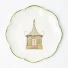 Pink & Green Pagoda Dinner Plate|Mrs. Alice Outlet