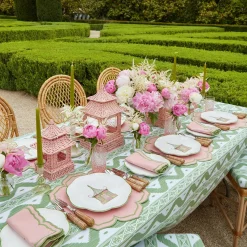 Pink & Green Pagoda Dinner Plate|Mrs. Alice Outlet