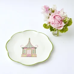 Pink & Green Pagoda Dinner Plate (Set Of 4)|Mrs. Alice Hot