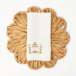 Pink & Green Pagoda Napkins (Set Of 4)|Mrs. Alice