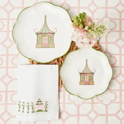 Pink & Green Pagoda Starter Plate|Mrs. Alice Discount