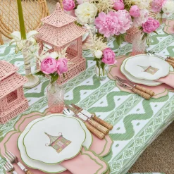 Pink & Green Pagoda Starter Plate (Set Of 4)|Mrs. Alice New