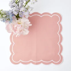 Pink Applique Placemats & Napkins (Set Of 4)|Mrs. Alice Best