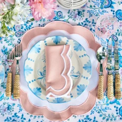 Pink Applique Placemats & Napkins (Set Of 4)|Mrs. Alice Best