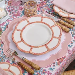 Pink Applique Placemats (Set Of 4)|Mrs. Alice Discount