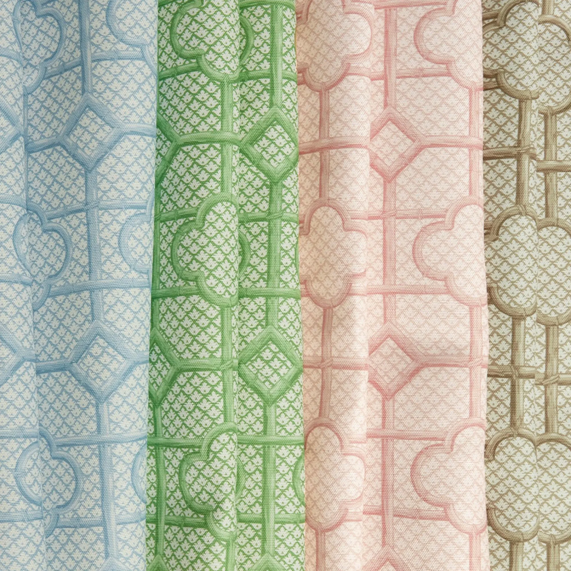 Pink Bamboo Trellis Fabric|Mrs. Alice Sale