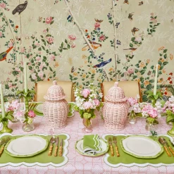 Pink Bamboo Trellis Tablecloth|Mrs. Alice