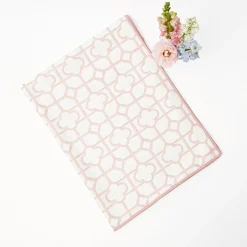 Pink Bamboo, Water Hyacinth & Pink Fringe Linen Set|Mrs. Alice