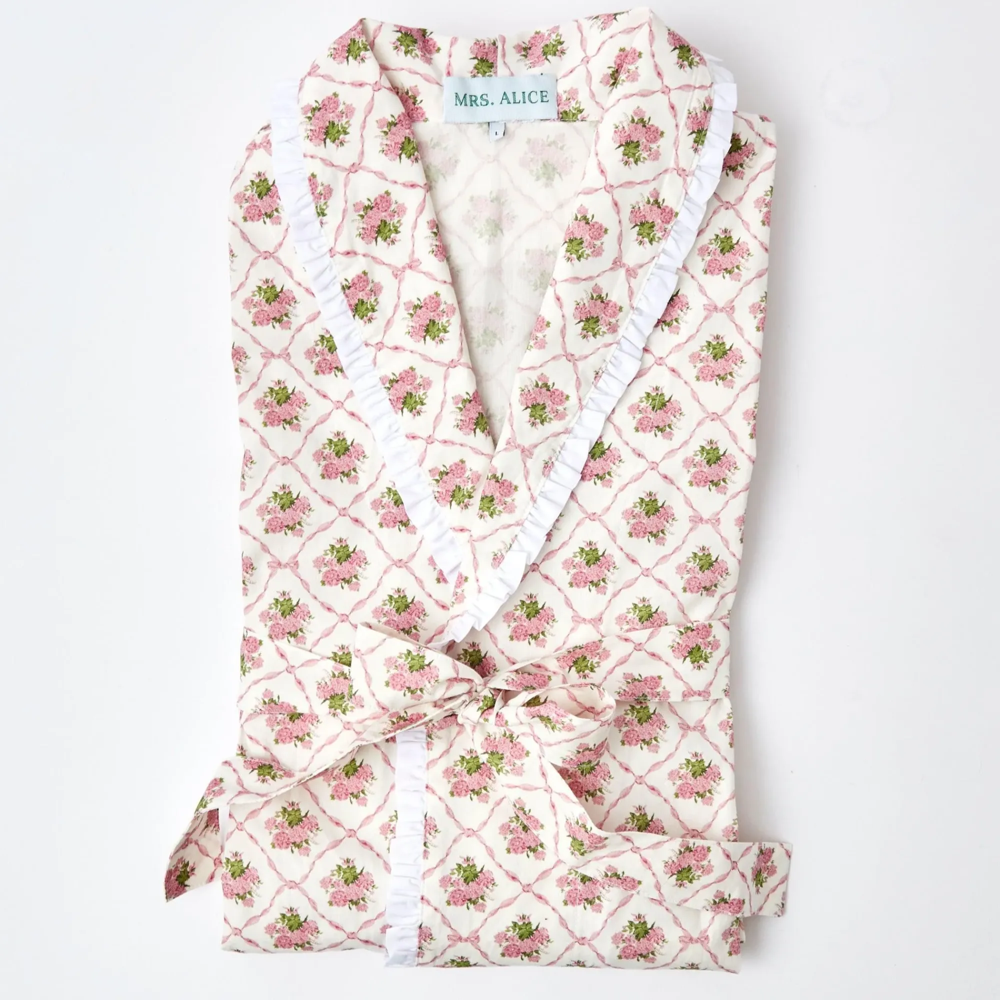 Pink Bouquet Dressing Gown|Mrs. Alice Discount