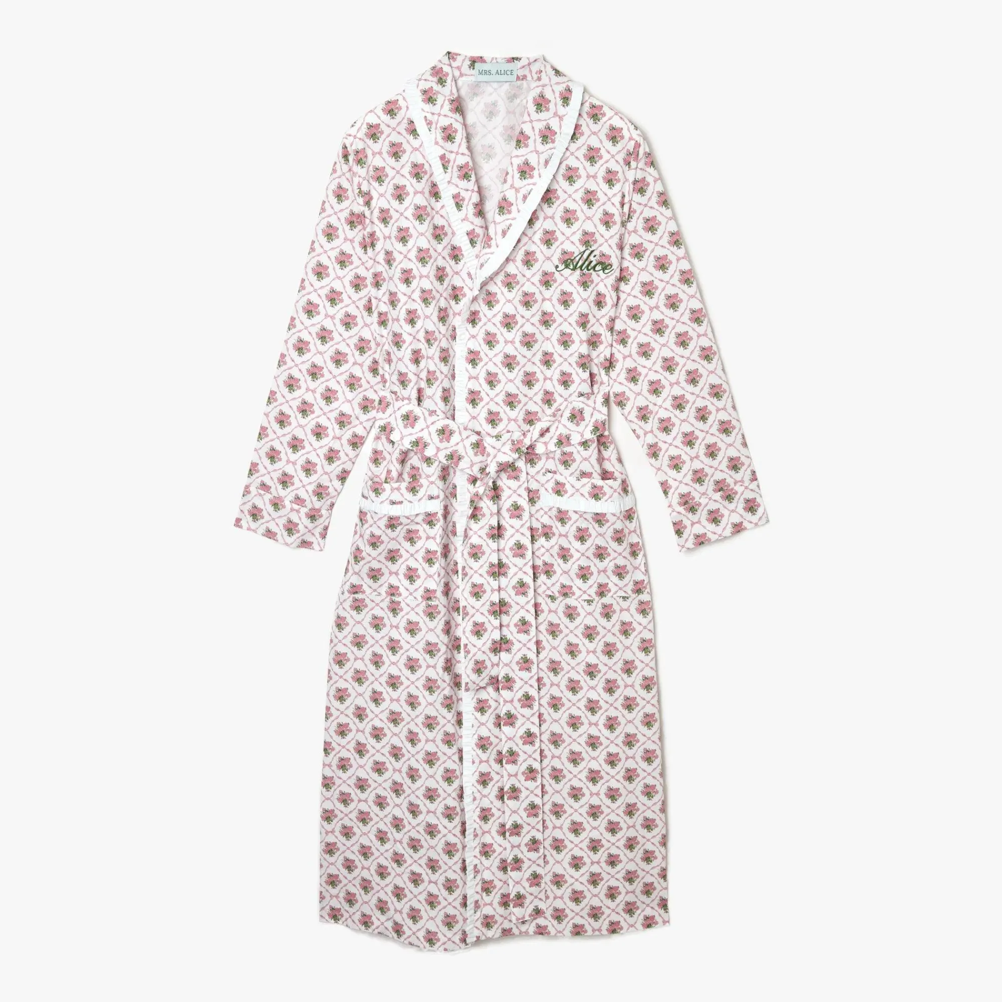 Pink Bouquet Dressing Gown|Mrs. Alice Discount