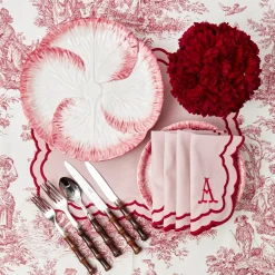 Pink Capri Lettuce Dinner Plate|Mrs. Alice Hot