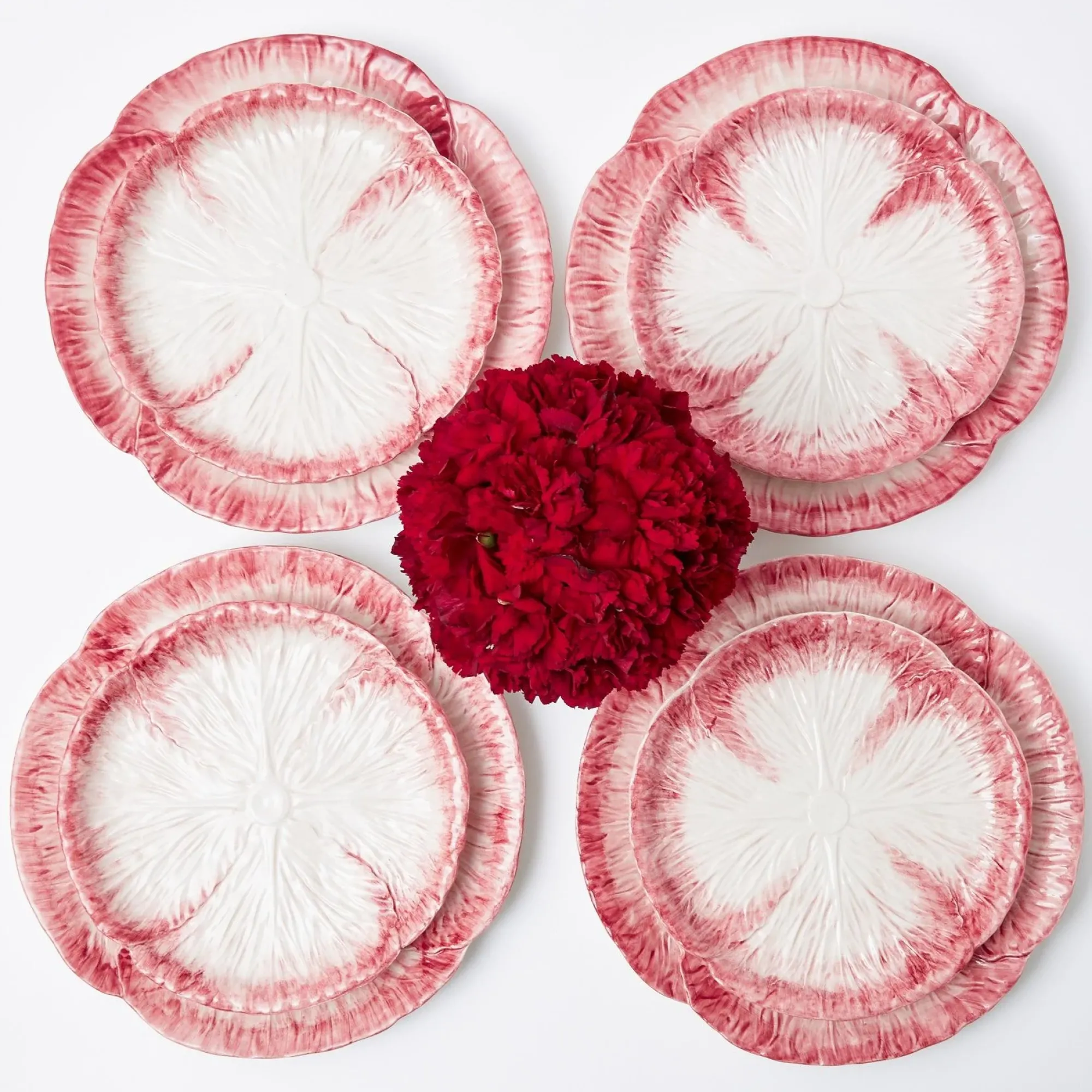 Pink Capri Lettuce Dinner Plate (Set Of 4)|Mrs. Alice