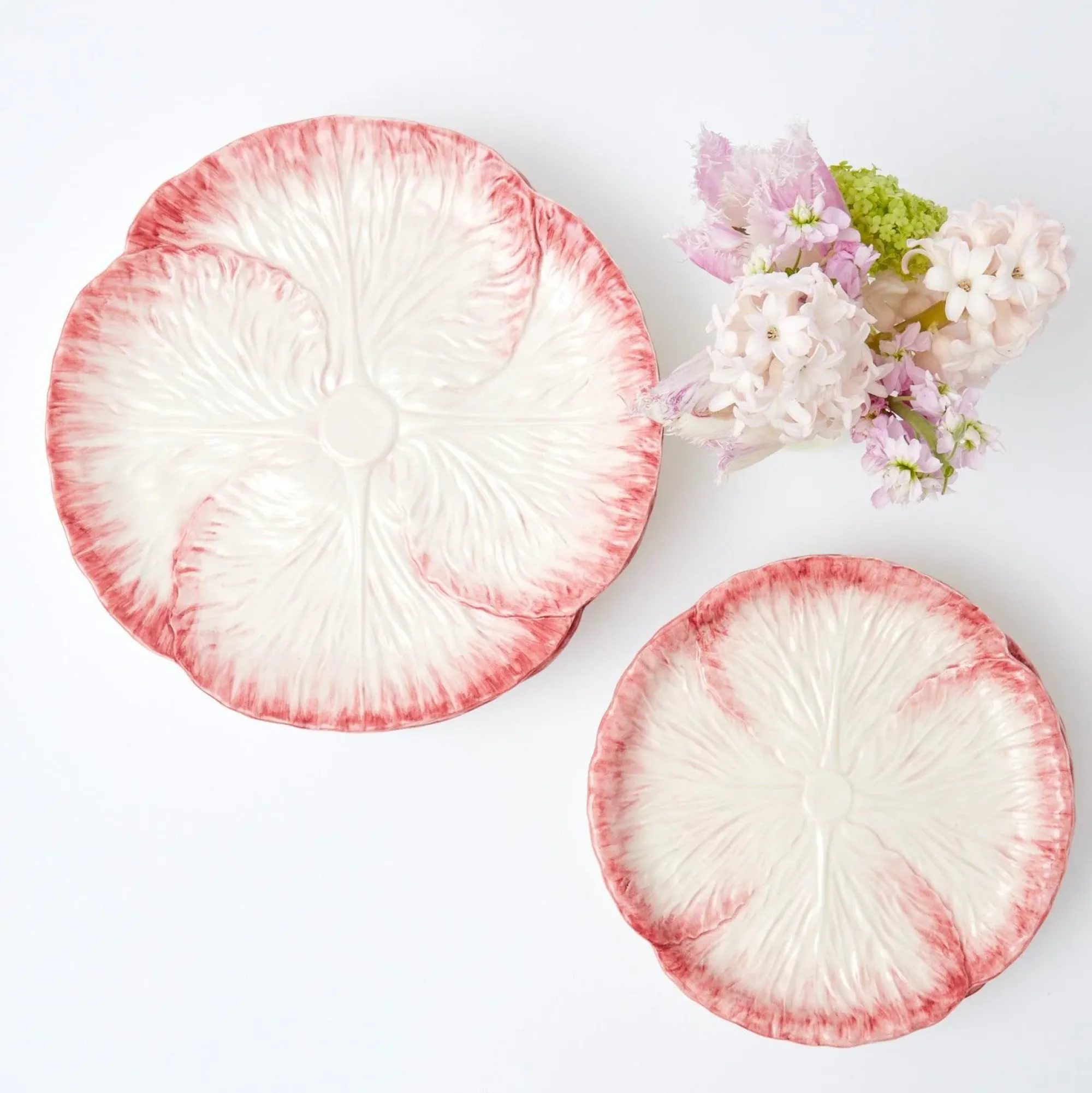 Pink Capri Lettuce Dinner Plate (Set Of 4)|Mrs. Alice