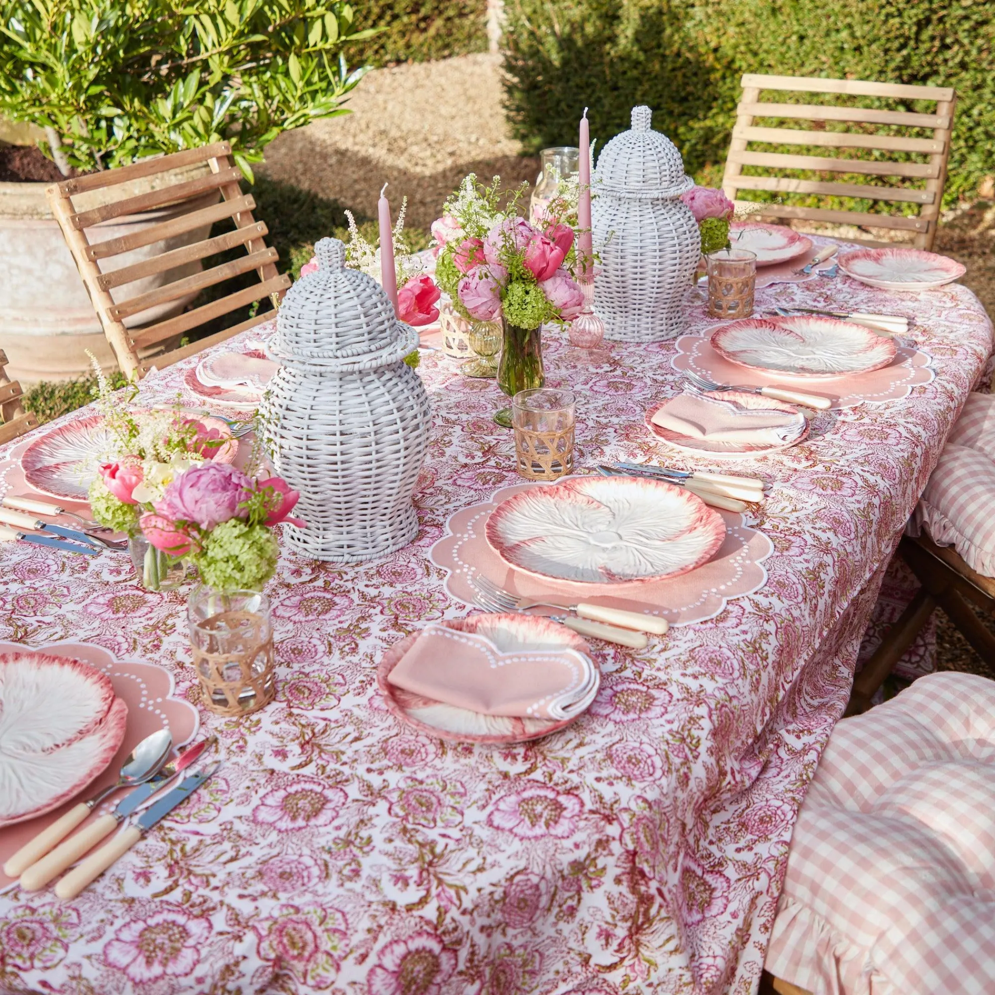 Pink Capri Lettuce Dinner Plate (Set Of 4)|Mrs. Alice