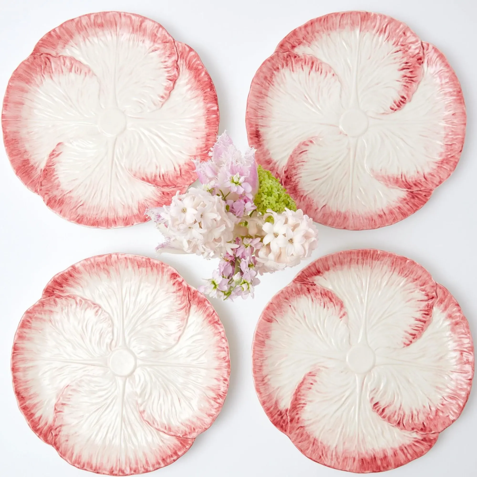 Pink Capri Lettuce Dinner Plate (Set Of 4)|Mrs. Alice