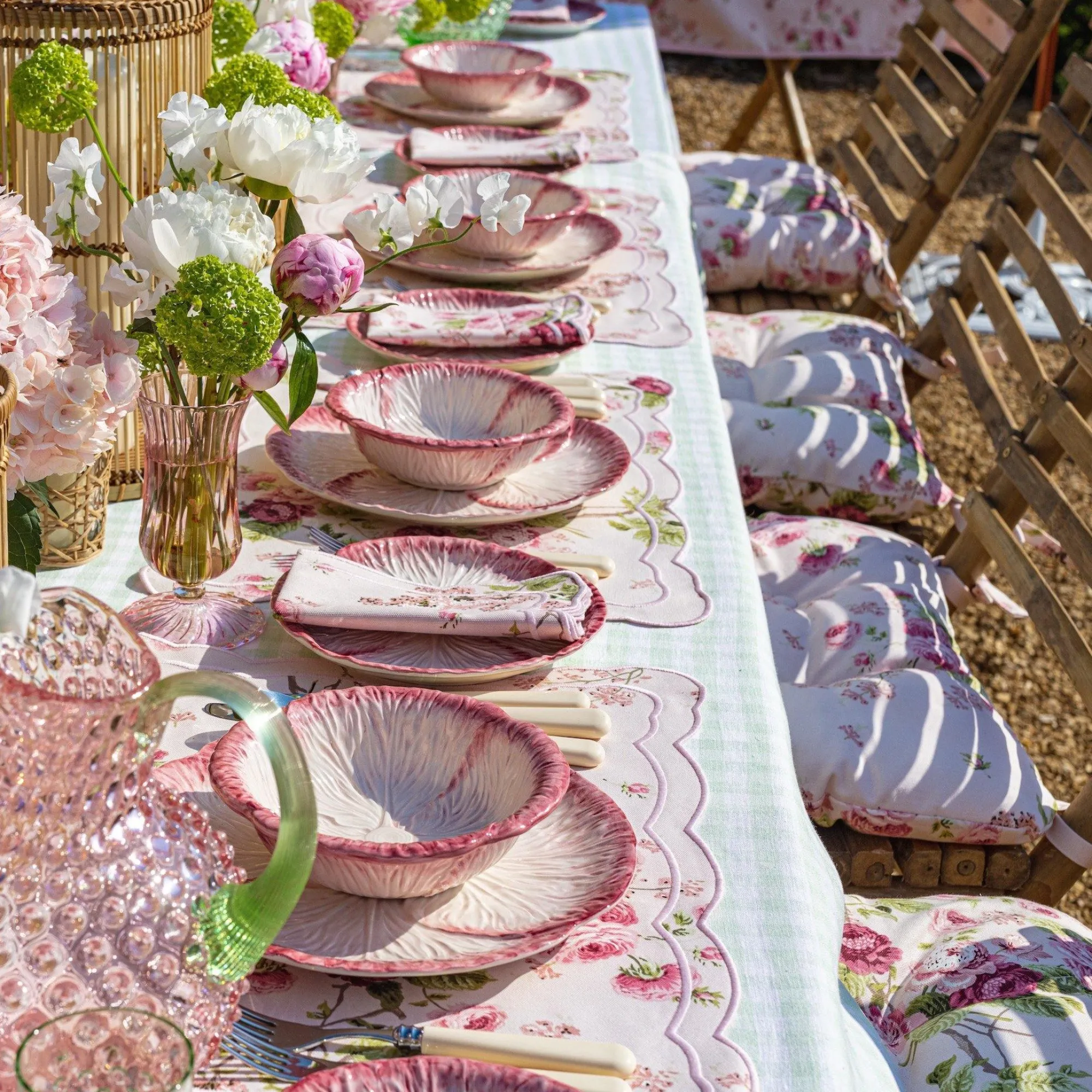 Pink Capri Lettuce Dinner Plate (Set Of 4)|Mrs. Alice