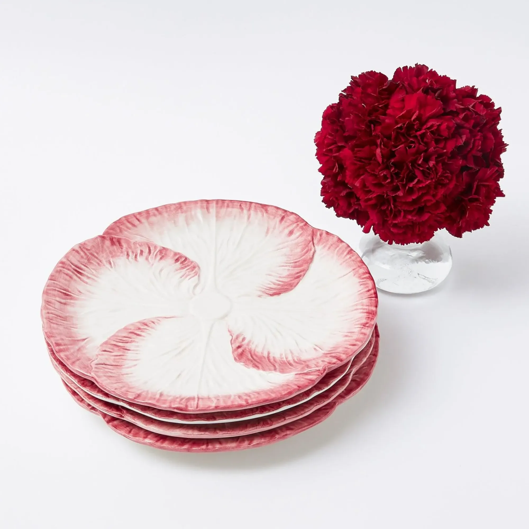 Pink Capri Lettuce Dinner Plate (Set Of 4)|Mrs. Alice