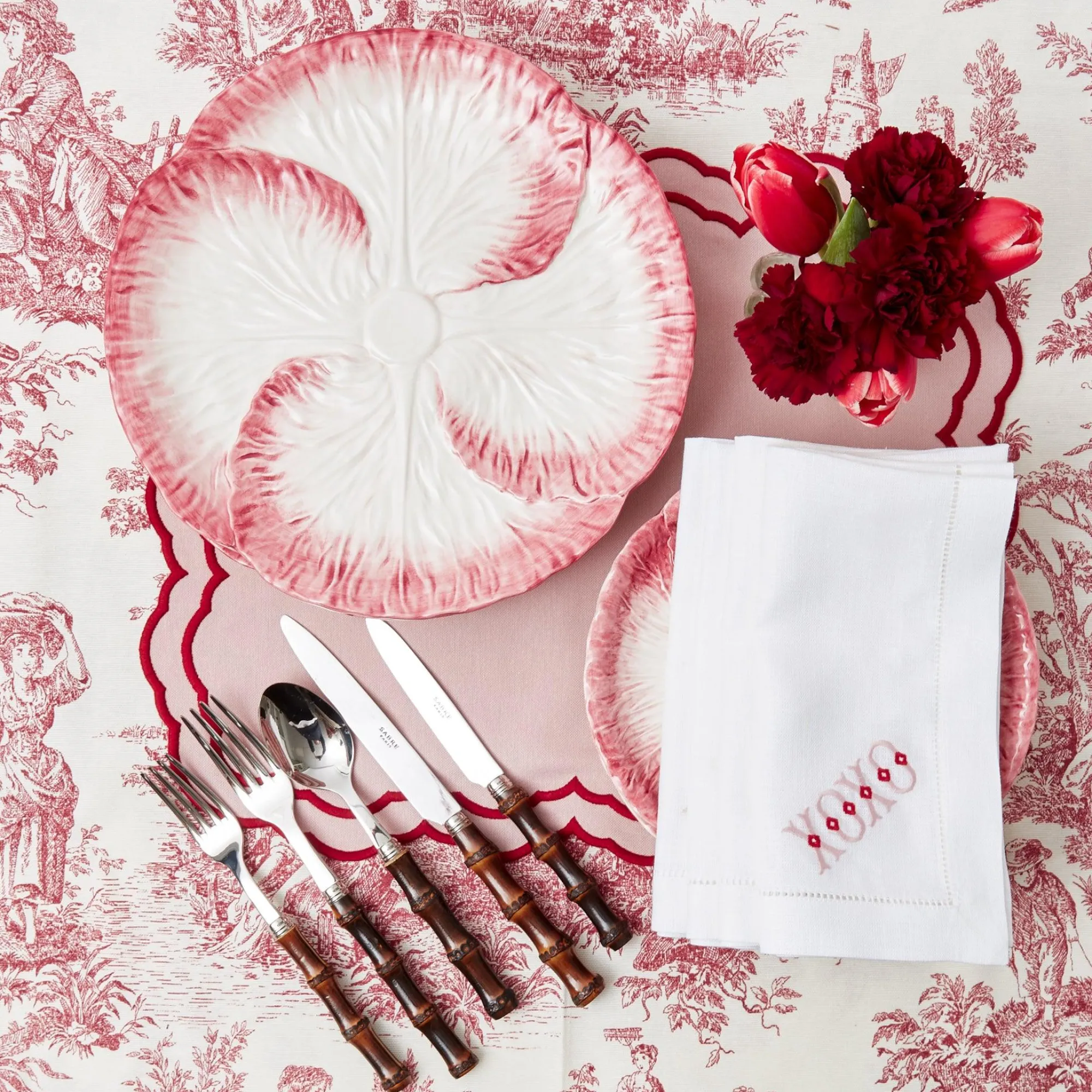 Pink Capri Lettuce Dinner Plate (Set Of 4)|Mrs. Alice