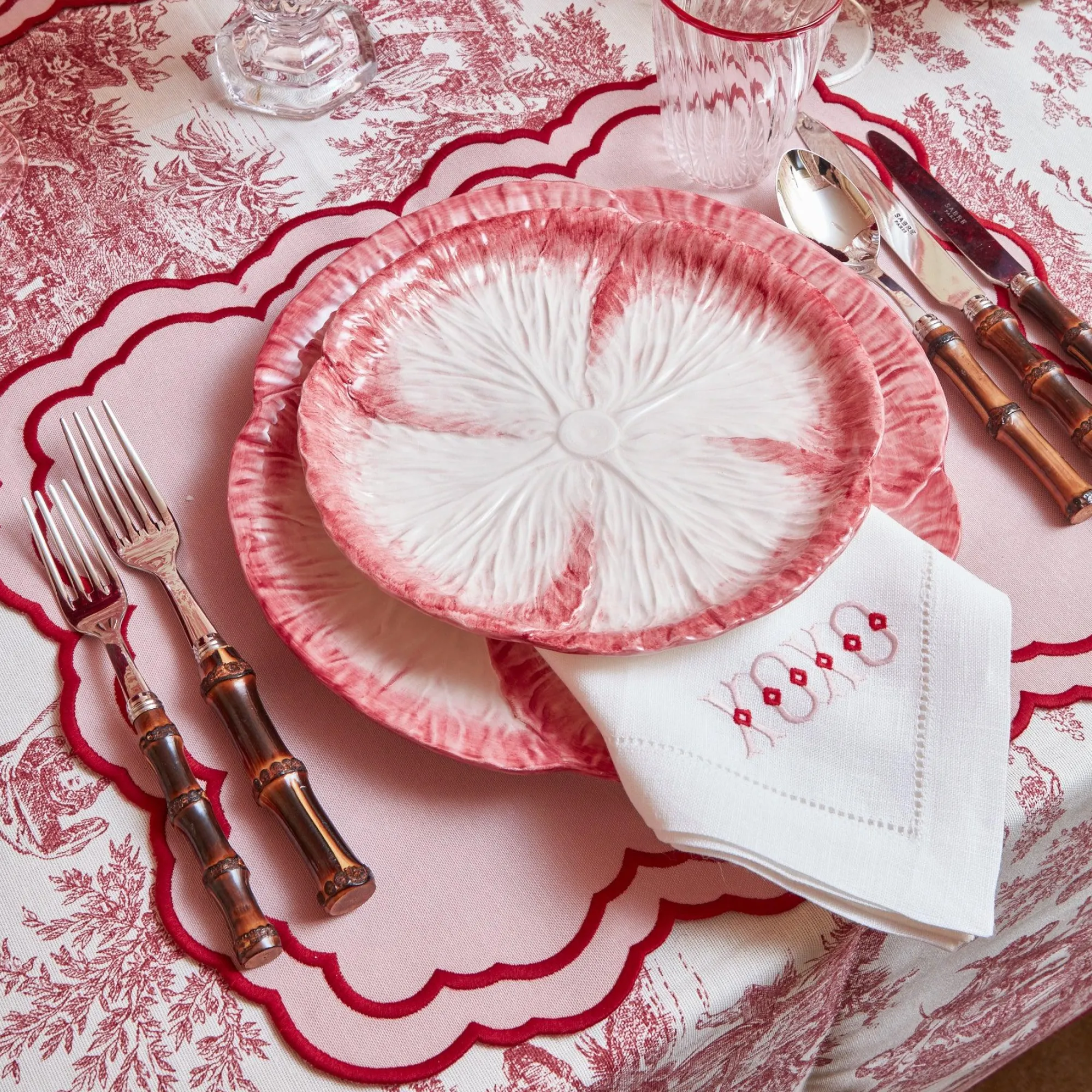 Pink Capri Lettuce Starter Plate (Set Of 4)|Mrs. Alice New