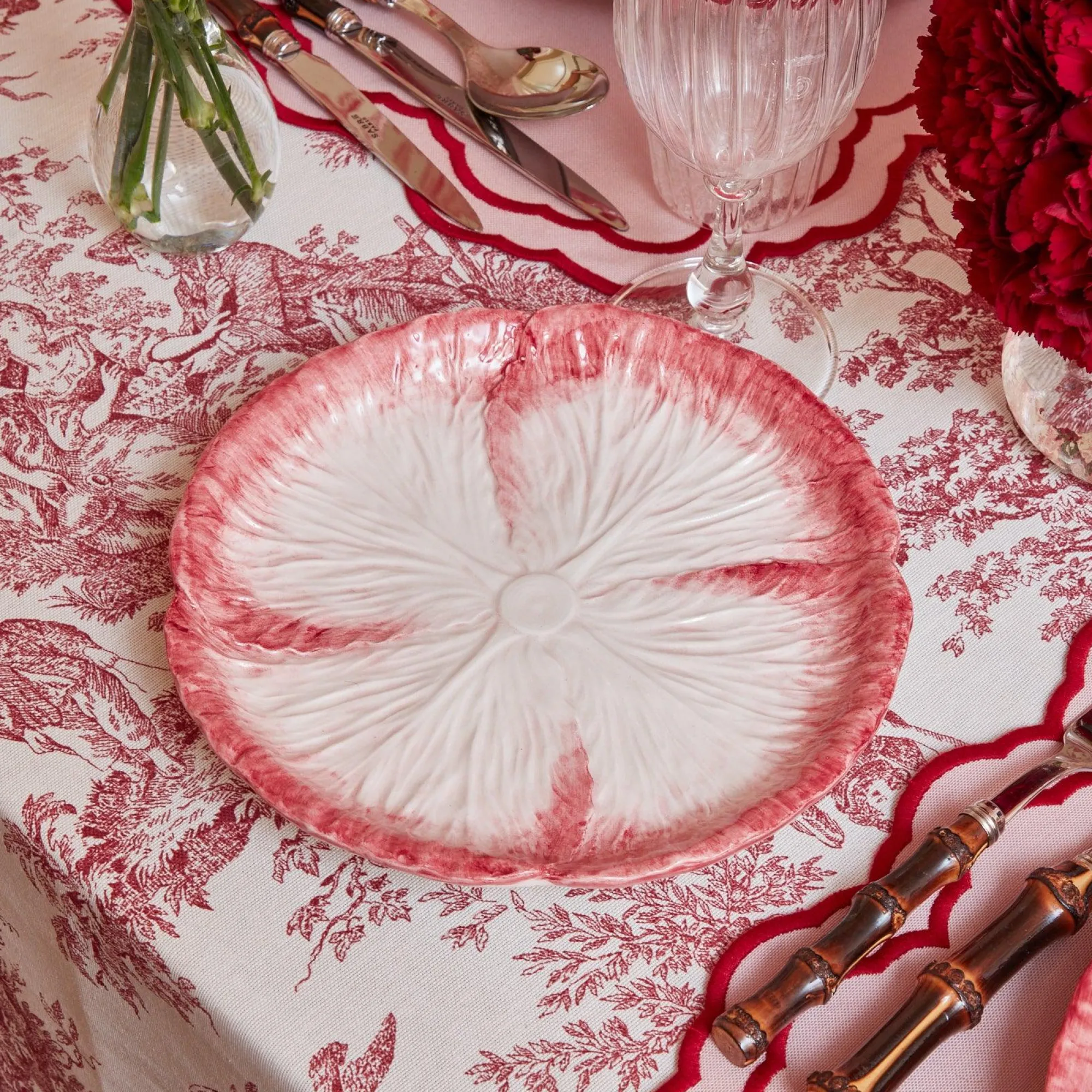 Pink Capri Lettuce Starter Plate (Set Of 4)|Mrs. Alice New