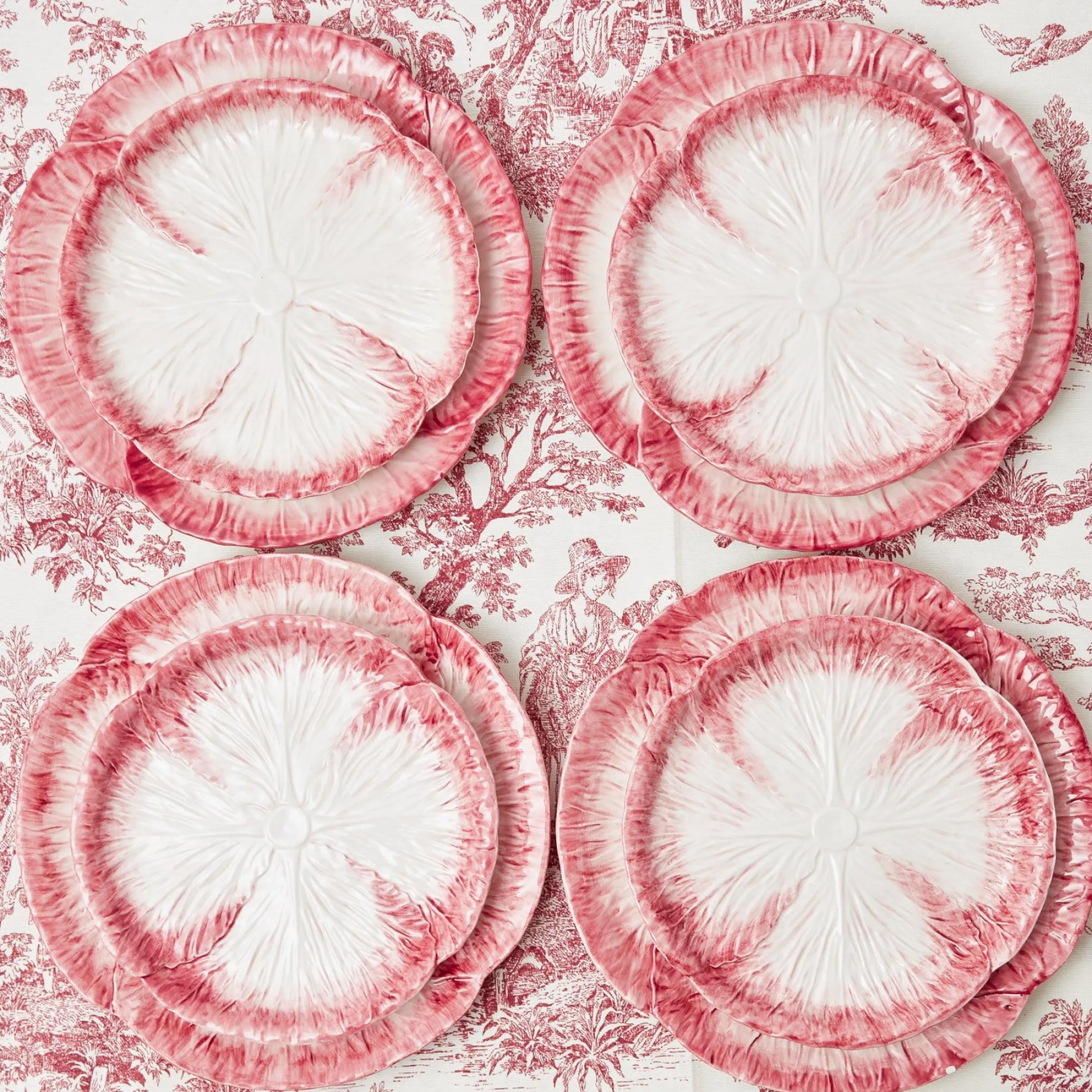 Pink Capri Lettuce Starter Plate (Set Of 4)|Mrs. Alice New