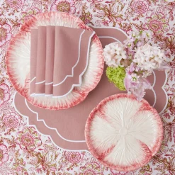 Pink Capri Lettuce Starter Plate (Set Of 4)|Mrs. Alice Discount