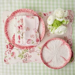 Pink Capri Lettuce Starter Plate (Set Of 4)|Mrs. Alice Discount
