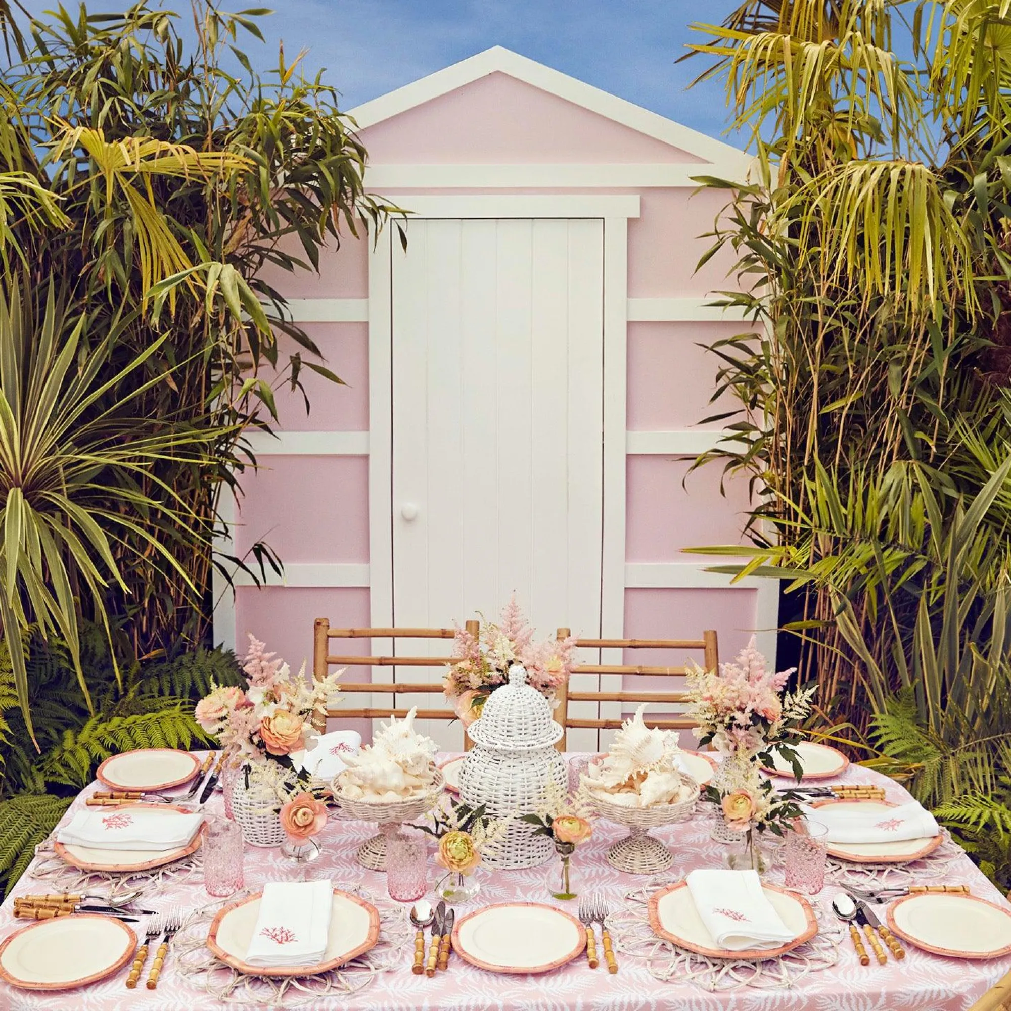 Pink Geometric Bamboo Dinner Plate|Mrs. Alice Sale