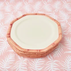 Pink Geometric Bamboo Dinner Plate|Mrs. Alice Sale