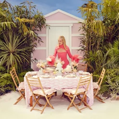 Pink Geometric Bamboo Dinner Plate|Mrs. Alice Sale