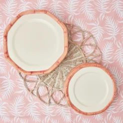 Pink Geometric Bamboo Dinner Plate (Set Of 4)|Mrs. Alice Outlet