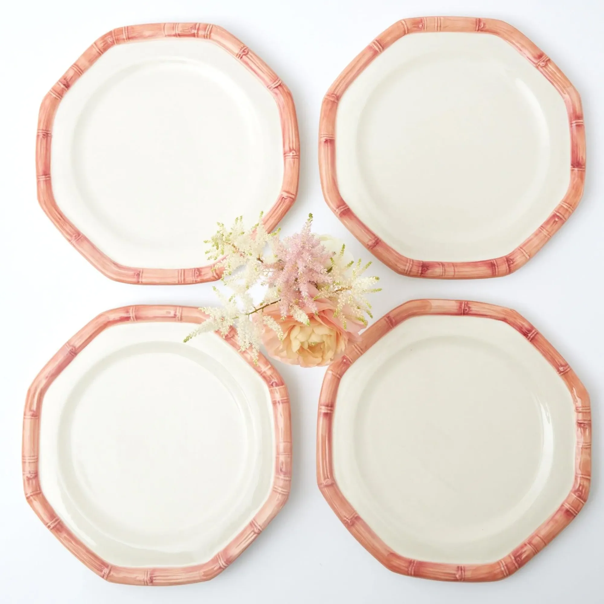 Pink Geometric Bamboo Dinner Plate (Set Of 4)|Mrs. Alice