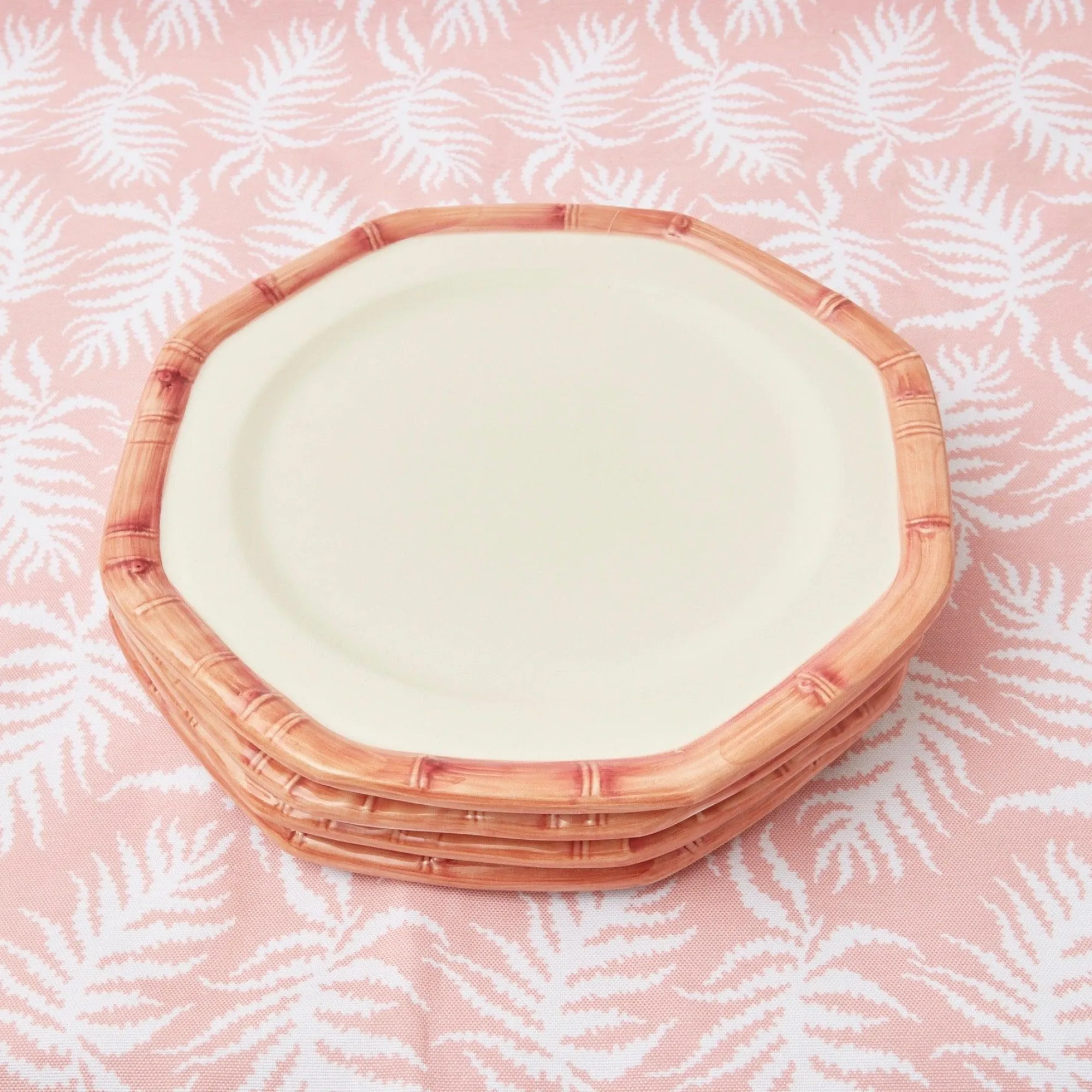 Pink Geometric Bamboo Dinner Plate (Set Of 4)|Mrs. Alice